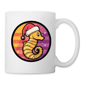 Seepferd Weihnachten X-Mas - Tasse - Weiß - Rechts