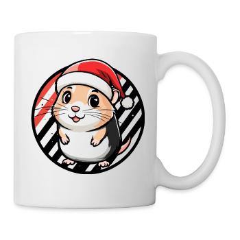Hamster Weihnachten X-Mas - Tasse - Weiß - Rechts
