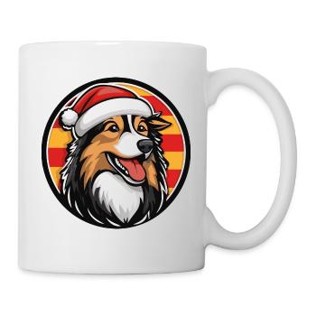 Border Collie Chien Noël Noël - Mug blanc - blanc - Droite