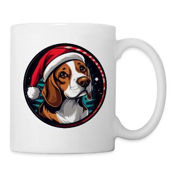 Beagle Chien Noël Noël - Mug blanc - blanc - Droite