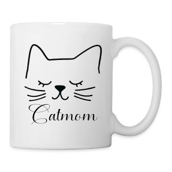 Cat Cat Mom Cat Mom Silhouette Outline Lineart - Mug - white - Right
