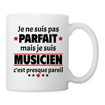 Pas parfait mais musicien, fête des pères, noël - Mug blanc - blanc - Droite