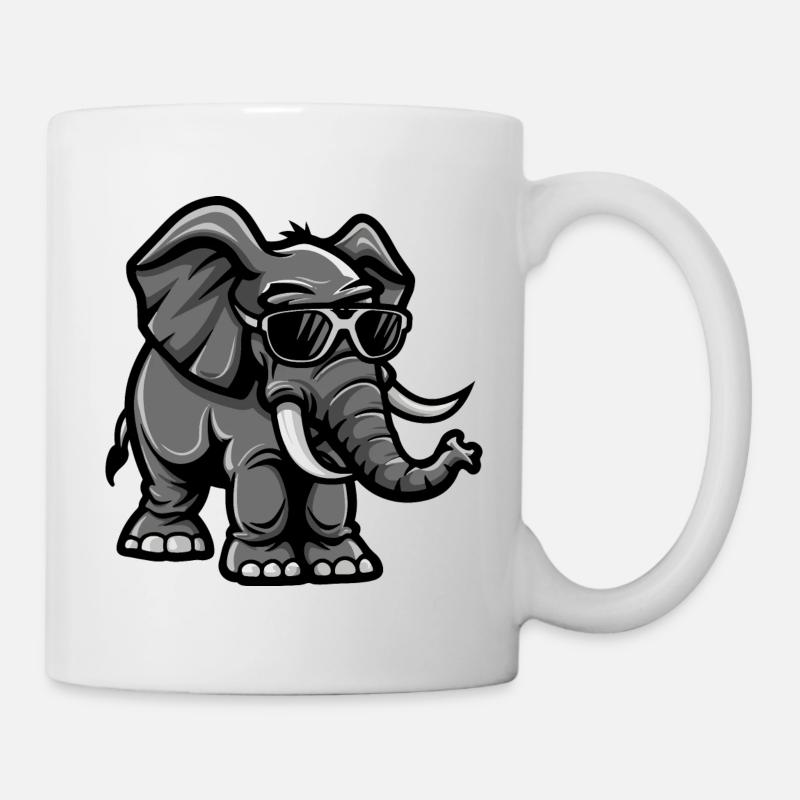 Elefant Tier - Tasse - Weiß