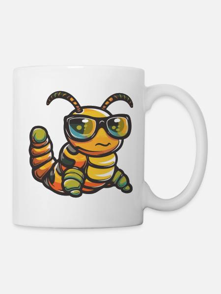 Wurm Tier - Tasse - Weiß