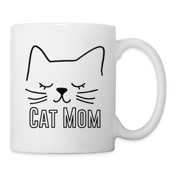 Cat Cat Mom Cat Mom Silhouette Outline Lineart - Mug - white - Right