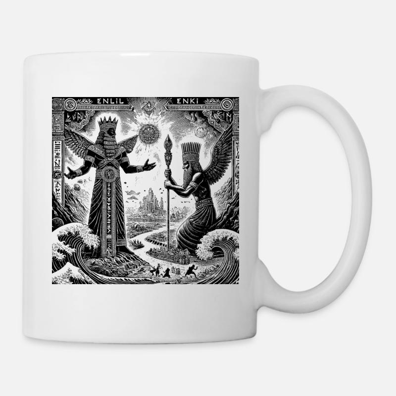 Enki & Enlil (noir) - Mug blanc - blanc