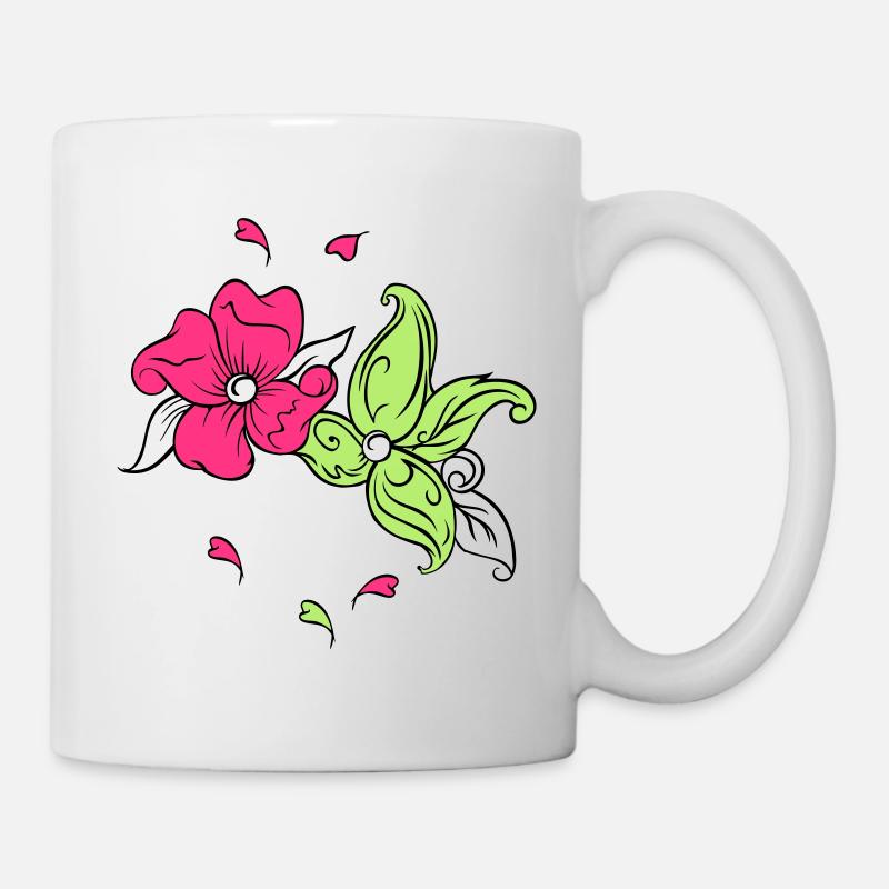 Blumengruß - Tasse - Weiß
