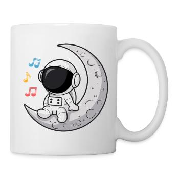 Niedlicher Astronaut auf den Mond Musik hören - Tasse - Weiß - Rechts