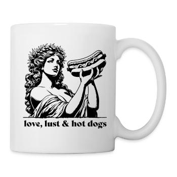 Aphrodite avec l’amour, la luxure et les hot-dogs Restauration rapide - Mug blanc - blanc - Droite