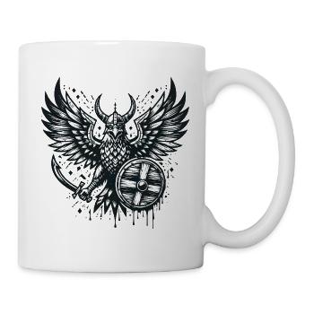 Nordische Mythologie Wikinger Krieger Adler - Tasse - Weiß - Rechts