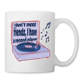 Des platines au lieu d’amis – la musique suffit - Mug blanc - blanc - Droite