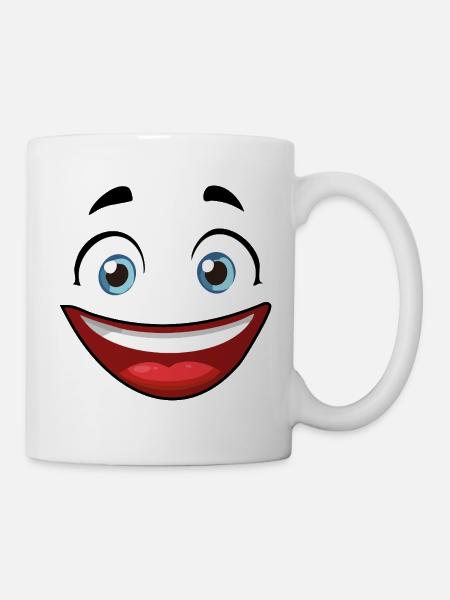 Witziges Gesicht für deine Textilien - Tasse - Weiß