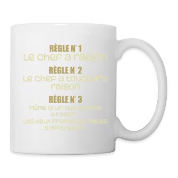 Les regles du chef - Mug blanc - blanc - Droite