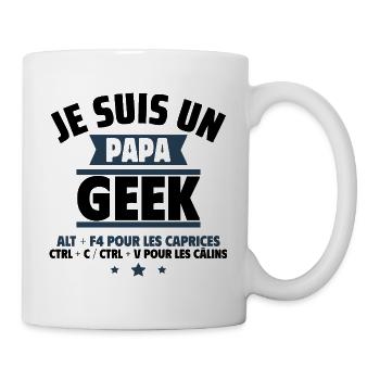 Papa geek cadeau fête des pères,Geek,Gameur,Gaming - Mug blanc - blanc - Droite