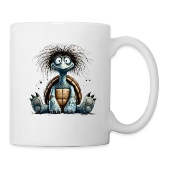 Turtle Wirre Schildköte frech lustig Geek Comic - Tasse - Weiß - Rechts