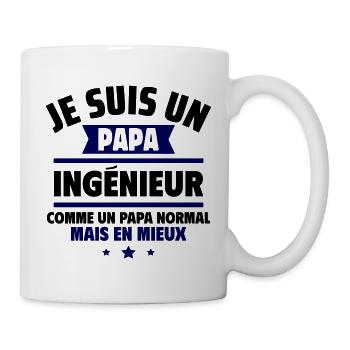 papa ingénieur, cadeau fête des pères - Mug blanc - blanc - Droite