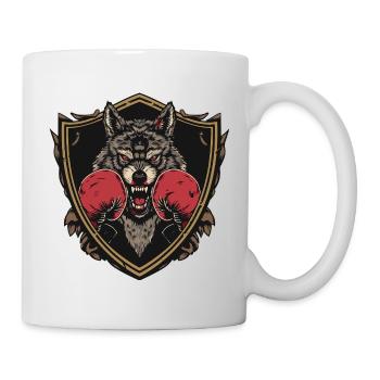 Wolf Boxer MMA Logo - Tasse - Weiß - Rechts