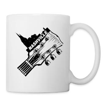 Nashville Tennessee USA Gitarre Skyline Musik - Tasse - Weiß - Rechts
