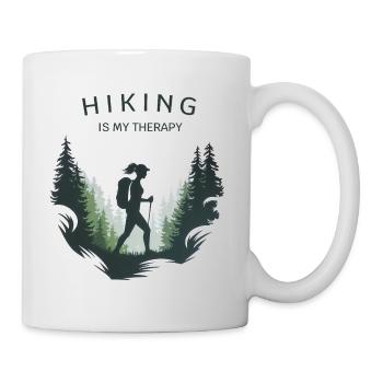 Hiking is My Therapy – Nature & Forest - Mug - white - Right