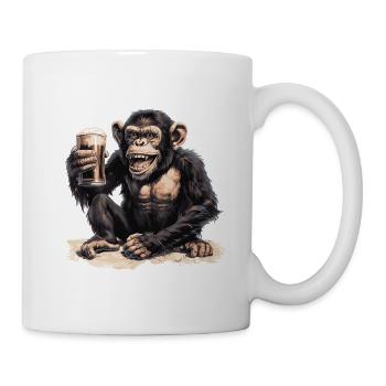 Bière de singe drôle - Mug blanc - blanc - Droite