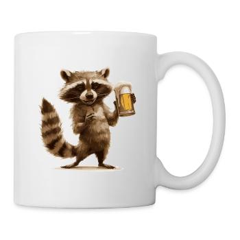 Raccoon Bière Drôle - Mug blanc - blanc - Droite