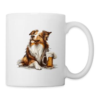 Border Collie Hunde Bier Lustig - Tasse - Weiß - Rechts