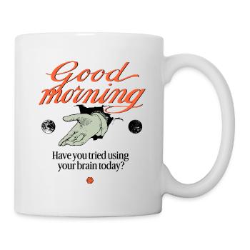 Good Morning – Main de gentleman vintage - Mug blanc - blanc - Droite