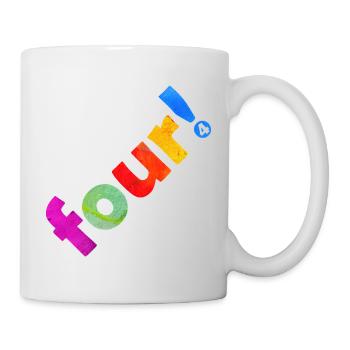 QUATRE 4 ANS 4E ANNIVERSAIRE - Mug blanc - blanc - Droite