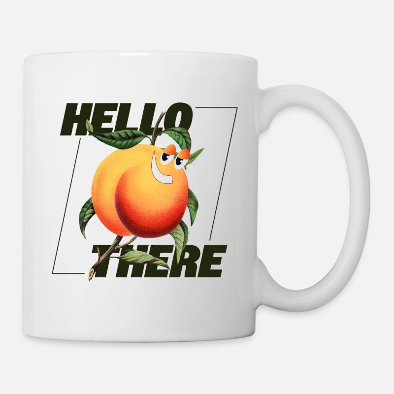 Peach Retro – Hello There Statement - Tasse - Weiß