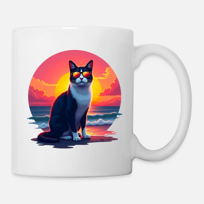 Cat on the beach - Mug - white