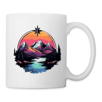 Berge Natur Landschaft - Tasse - Weiß - Rechts