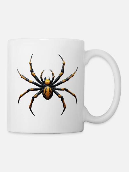 Spinne Giftig Gelb Schwarz - Tasse - Weiß
