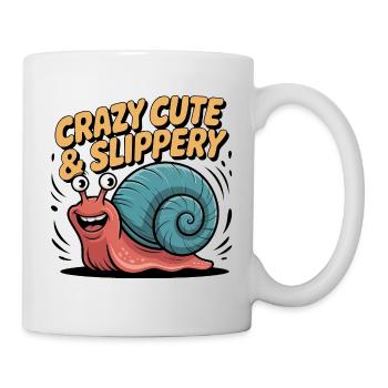 Crazy cute & slippery Süße Schnecke schleimig - Tasse - Weiß - Rechts