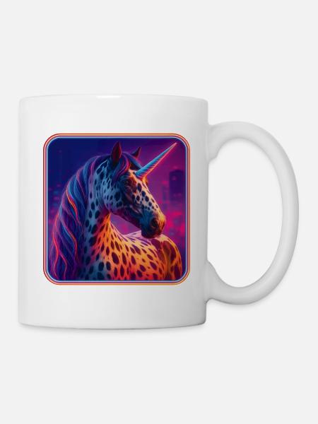 Knappstrupper als Einhorn - Stilvoll mit Cyberpunk - Tasse - Weiß