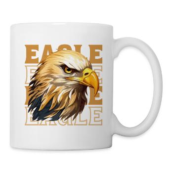 Tête d’aigle Or Oiseau de proie Oiseau Nature animale - Mug blanc - blanc - Droite