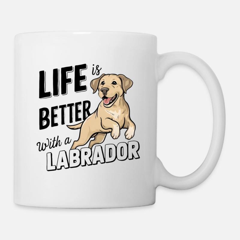 Life is better with a labrador - Mug - white
