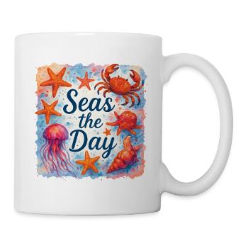 Seas the Day Shirt | Funny Sea Design - Mug - white - Right
