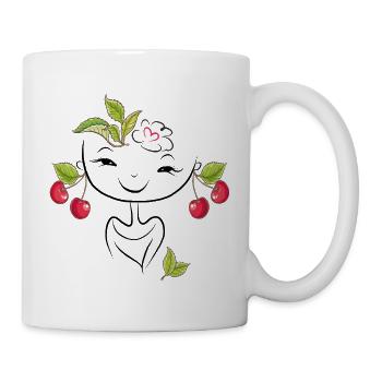 Fille aux cerises - Mug blanc - blanc - Droite