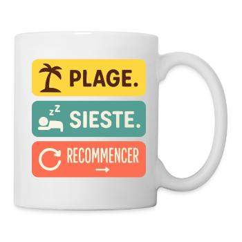 Outfit été Plage Sieste. Cadeau vacance Tenue été - Mug blanc - blanc - Droite