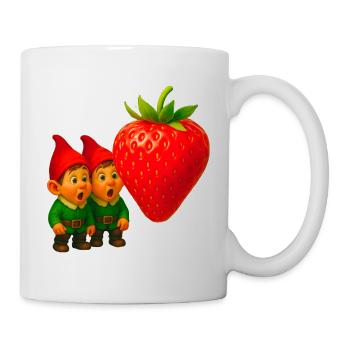 Zwerge und Erdbeere - Tasse - Weiß - Rechts