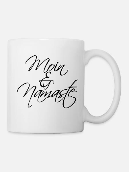 Moin & Namaste, noir - Mug blanc - blanc