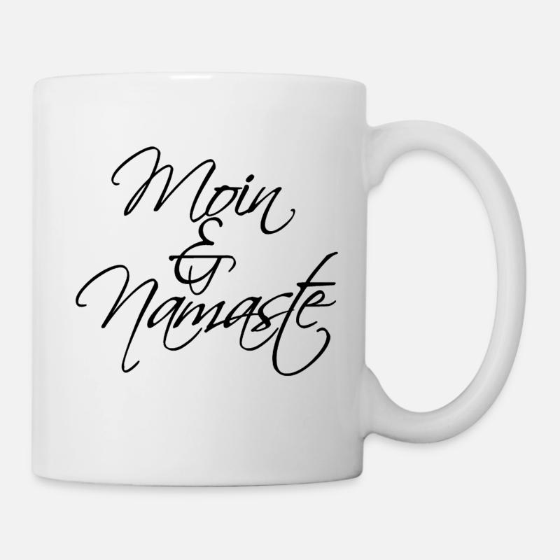 Moin & Namaste, schwarz - Tasse - Weiß