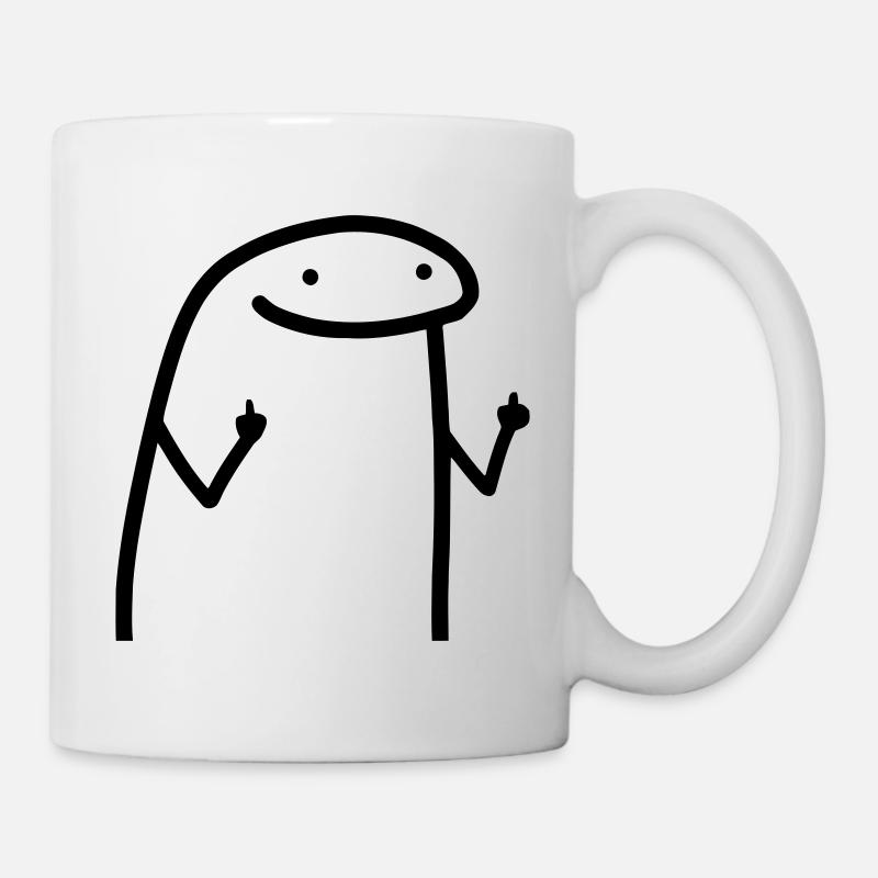 Flork der Kühe Mittelfinger Meme - Tasse - Weiß