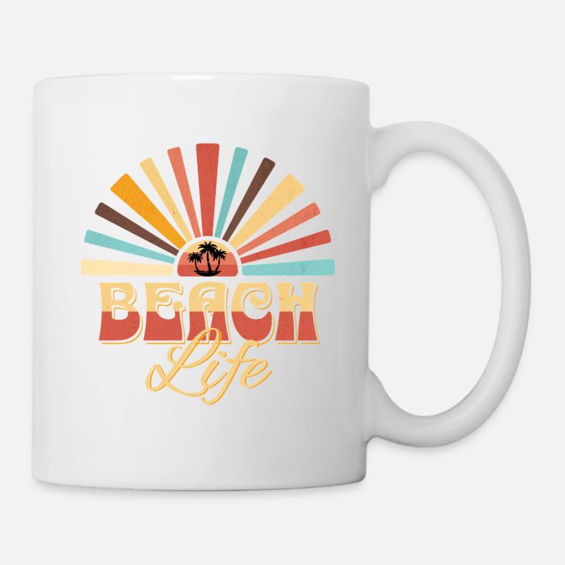Tropical sunset on the beach - Mug - white