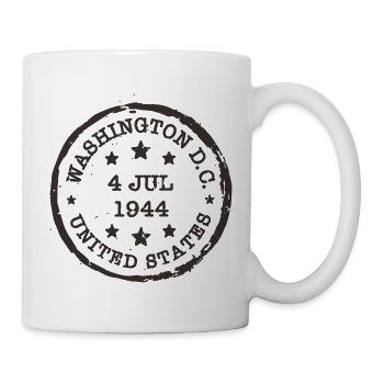 Vintage Washington USA Reise Poststempel Design - Tasse - Weiß - Rechts