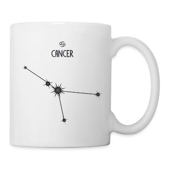 Krebs Sternzeichen Sternbild Sternbild Schwarz & Grau - Tasse - Weiß - Rechts