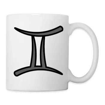 Geimini Zodiac Sign Symbol Black & Gray - Mug - white - Right