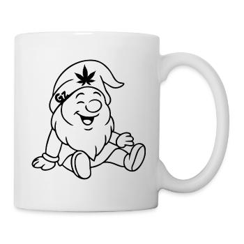 Super süßer lachender Zwerg/Wichtel - Tasse - Weiß - Rechts