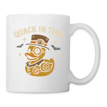 Vintage Steampunk Badeente & lustiger Spruch Motiv - Tasse - Weiß - Rechts