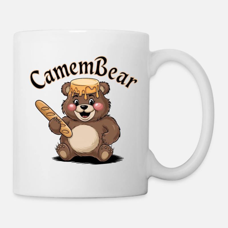 Bear with honey and baguette - Mug - white